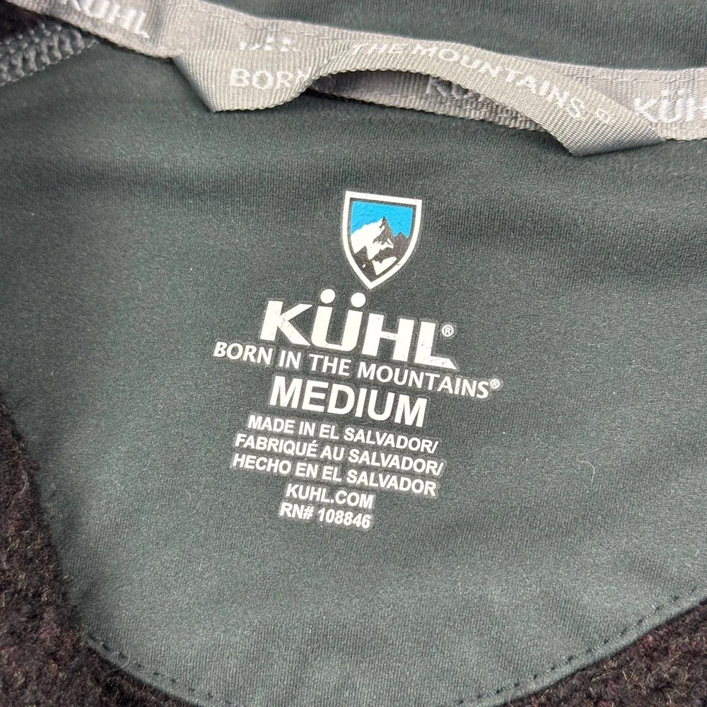 Kuhl Sweater Mens Medium Black‎ Revel Pullover Black 1/4 Zip Long Sleeve Fleece